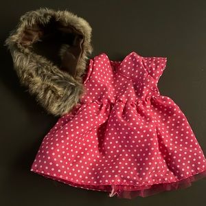 Our Generation Doll Pink polka dot dress shawl